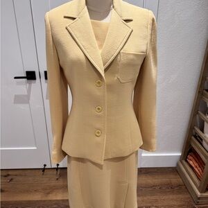Vintage Oscar de la Renta Yellow Blazer and Dress Set